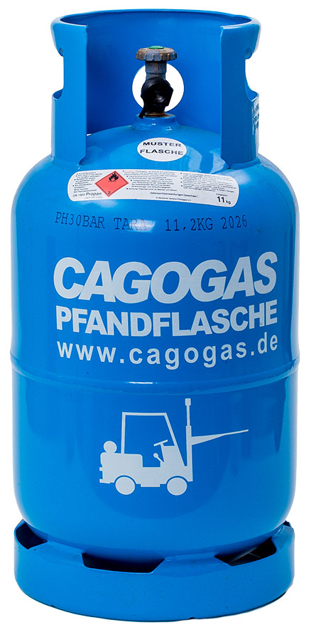 Gasflasche 11kg Propan Stahl inkl Pfand