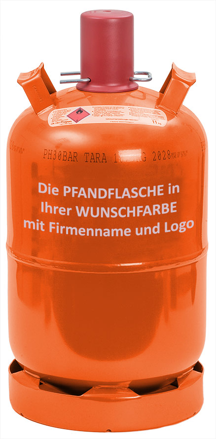 Pfand für 5 kg S&E Powergas-Flasche, gelbe Propan Pfandflasche